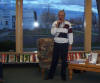 Herman addressing a library audience